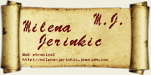 Milena Jerinkić vizit kartica